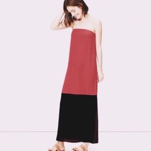 LOFT Red and Black Maxi Dress